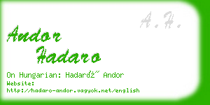 andor hadaro business card